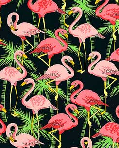Flamingo Pool Bahama Blue Fabric