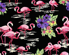 Flamingos and Hibiscus Fabric